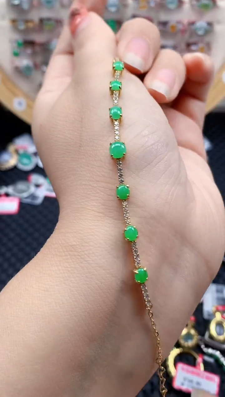 银S925镶嵌戒指翡翠天然A货缅甸翡翠