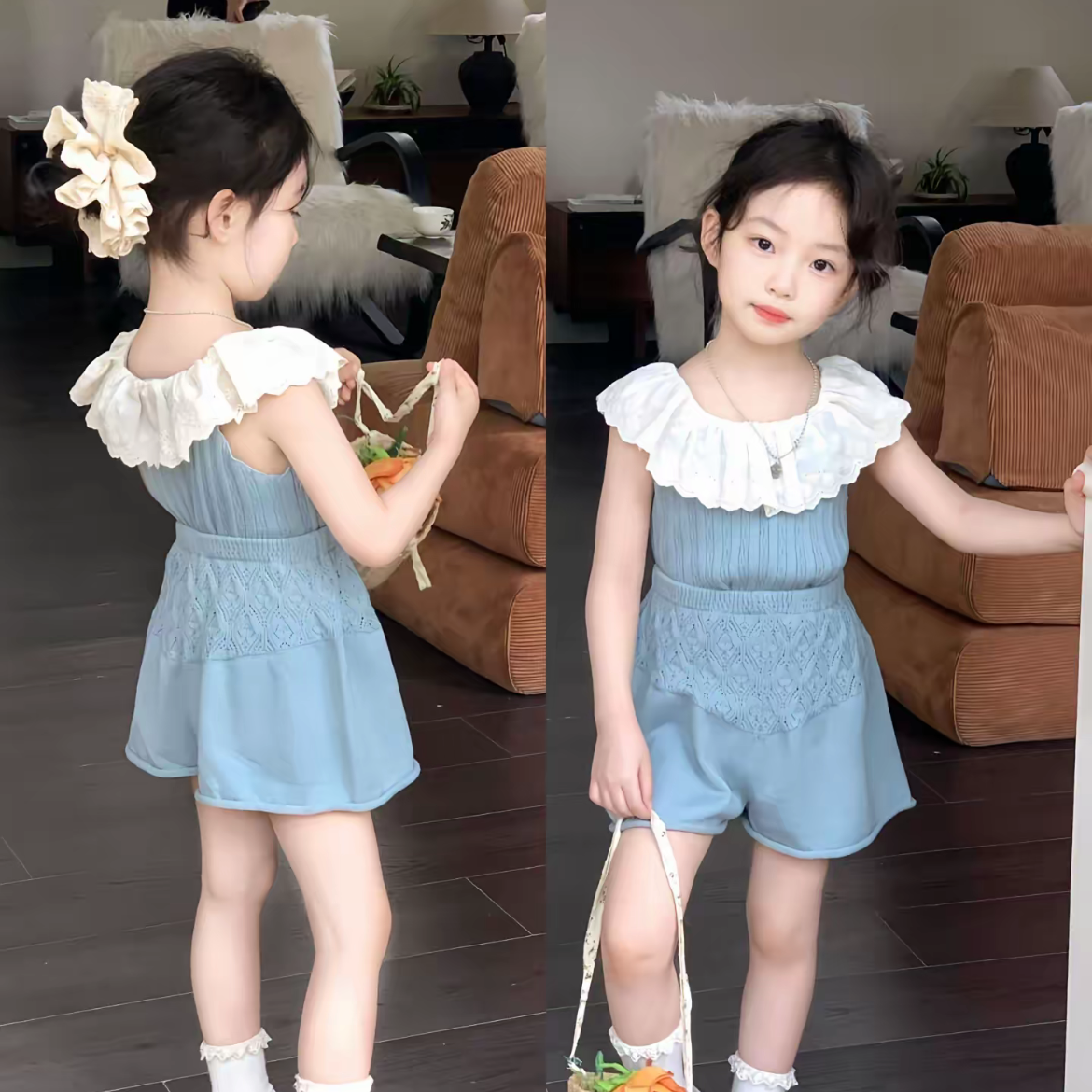 【一号链接】儿童服装独特洋气时髦女童装女童夏装套装儿童仙女服