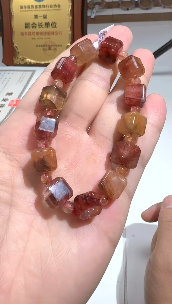 水晶手串未镶嵌【JQ】胶花方糖手串（多样性发其一）