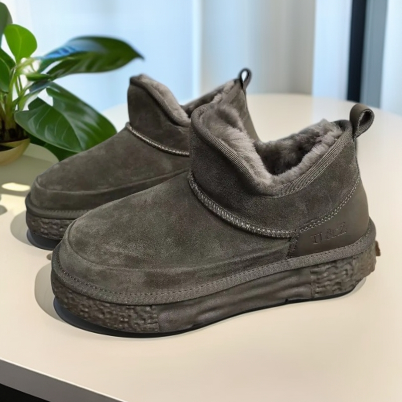 UZ7358男士雪地靴一脚蹬轻松穿脱 内里全羊毛包裹