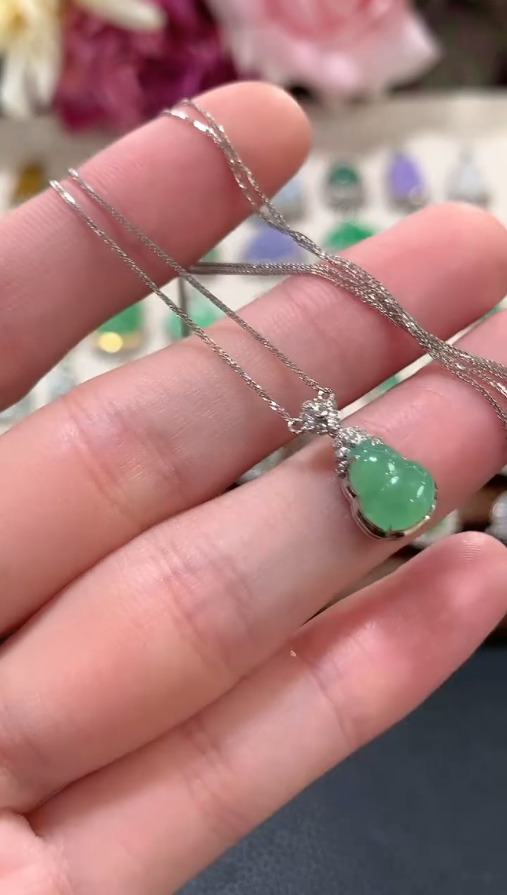 套链18K金镶嵌翡翠a33多样性一件发货