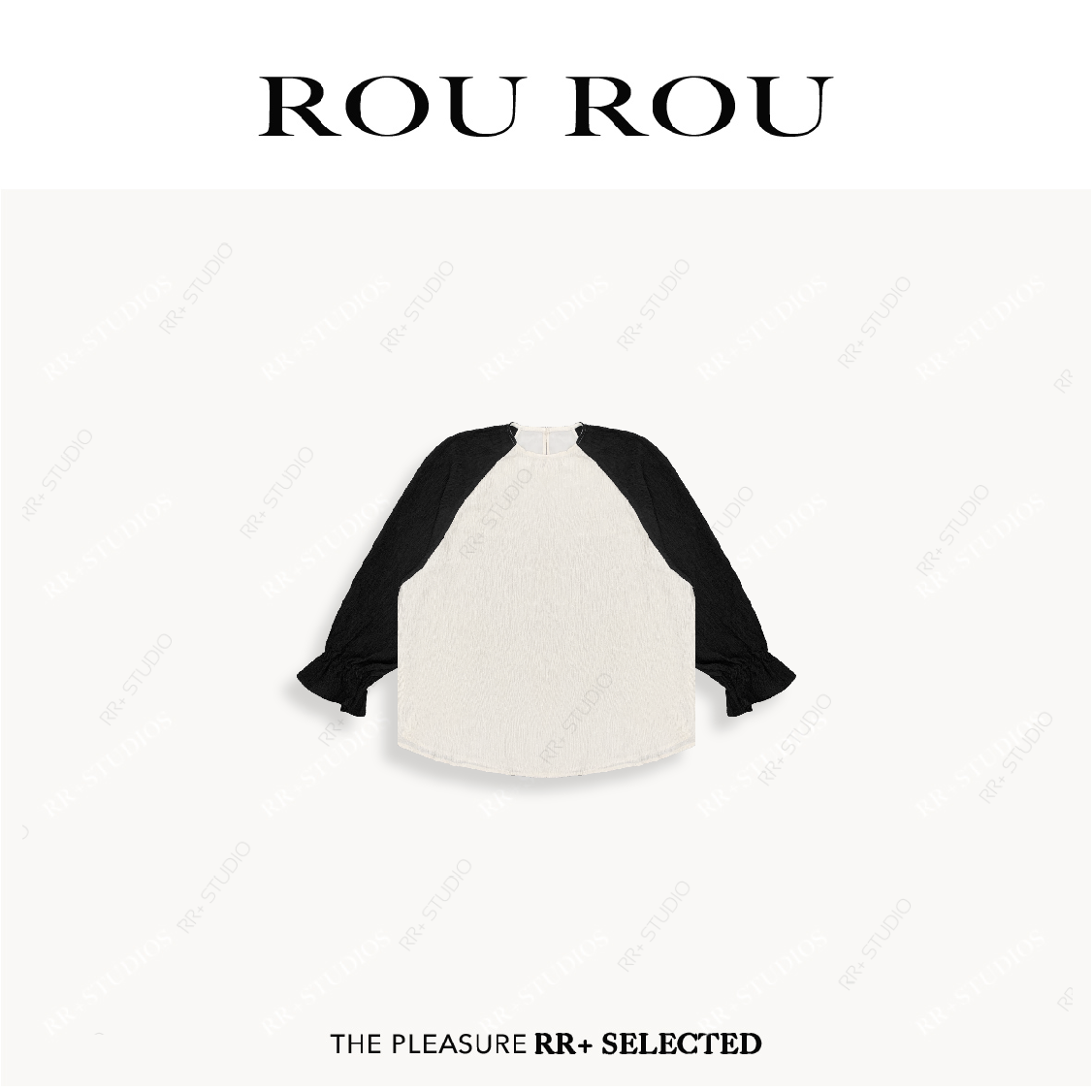 23573高级感拼色休闲圆领长袖T恤女