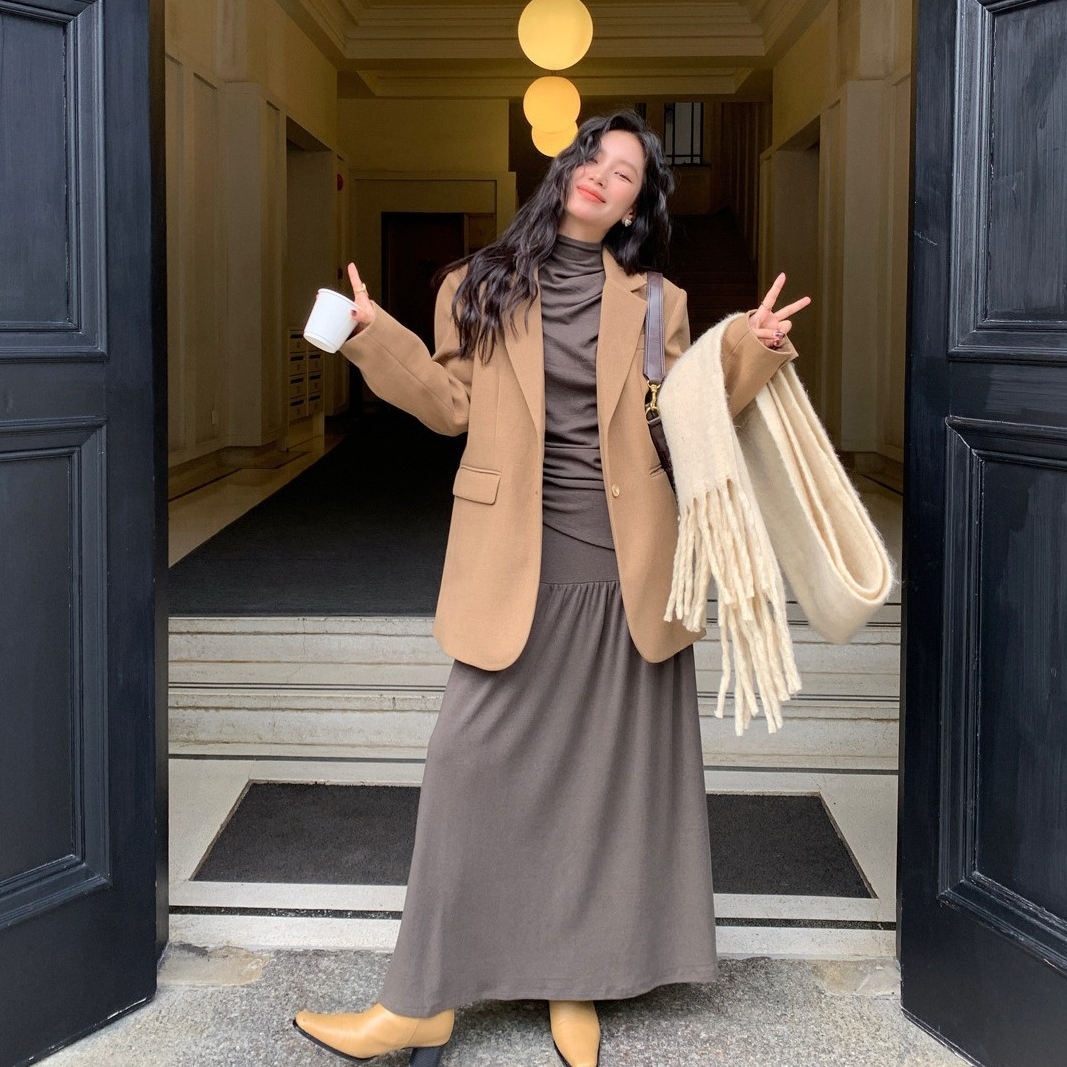 秋冬韩版通勤高级两粒扣休闲西装外套女83896