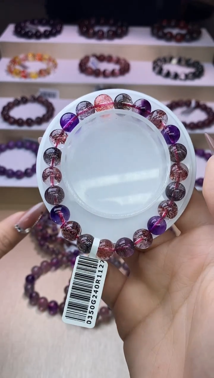 【闪购商品】水晶手链未镶嵌黑加仑超七单圈9m+