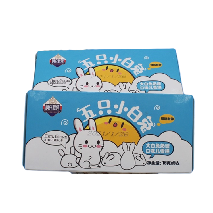 阿克秋莎五只小白兔雪糕大白兔奶糖   优品牛奶  威化牛奶口味网红雪糕