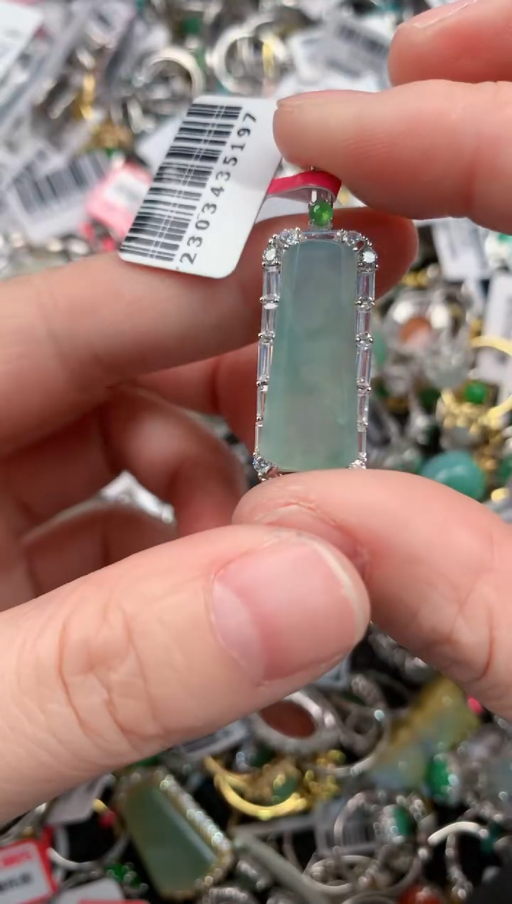 银S925镶嵌戒指翡翠333--3