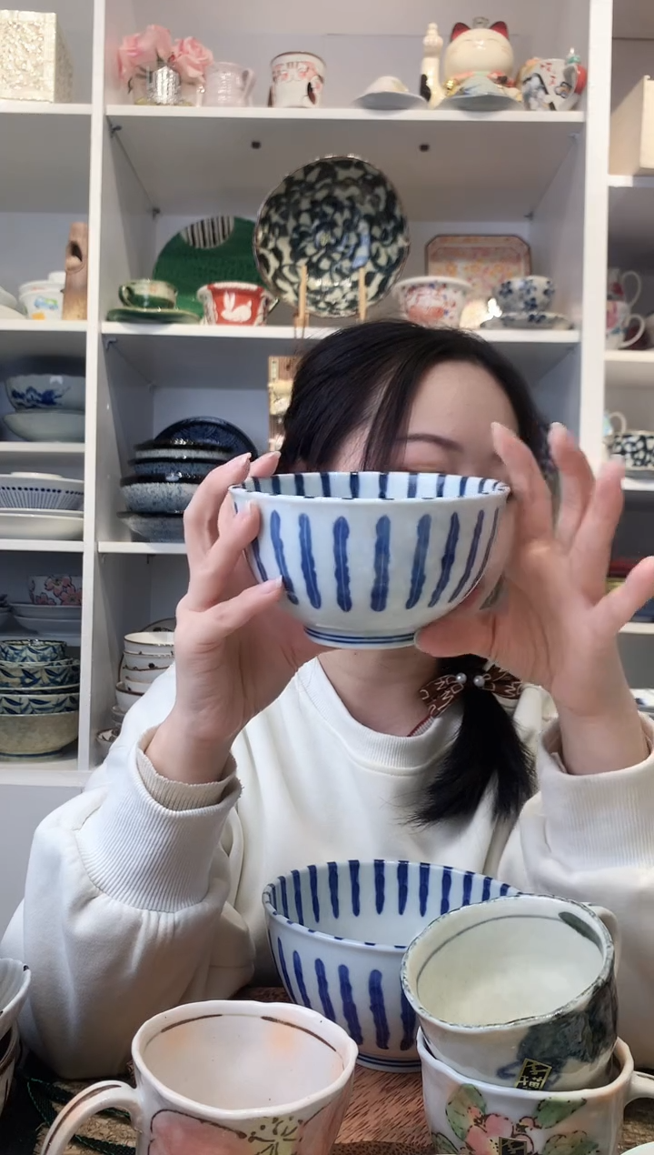 陶瓷浓十草13cm米饭碗