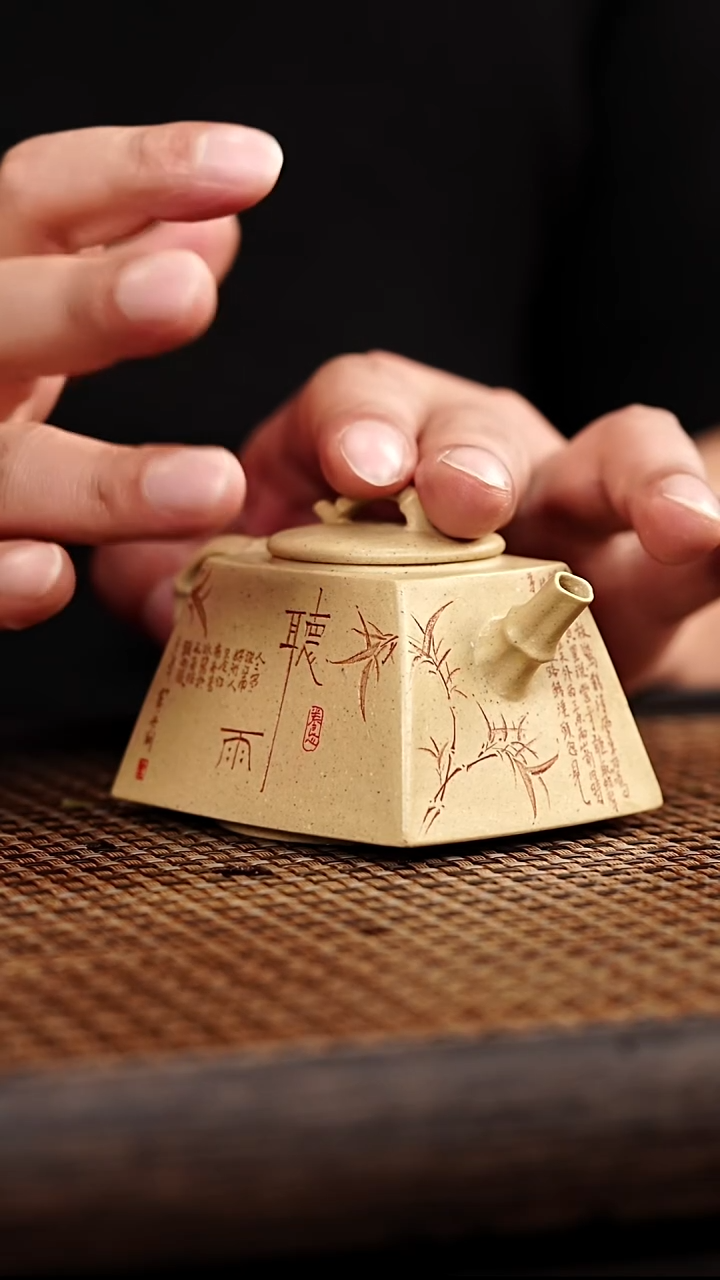 茶壶紫砂宜兴心悦紫砂  冰窖本绿  听雨 120cc