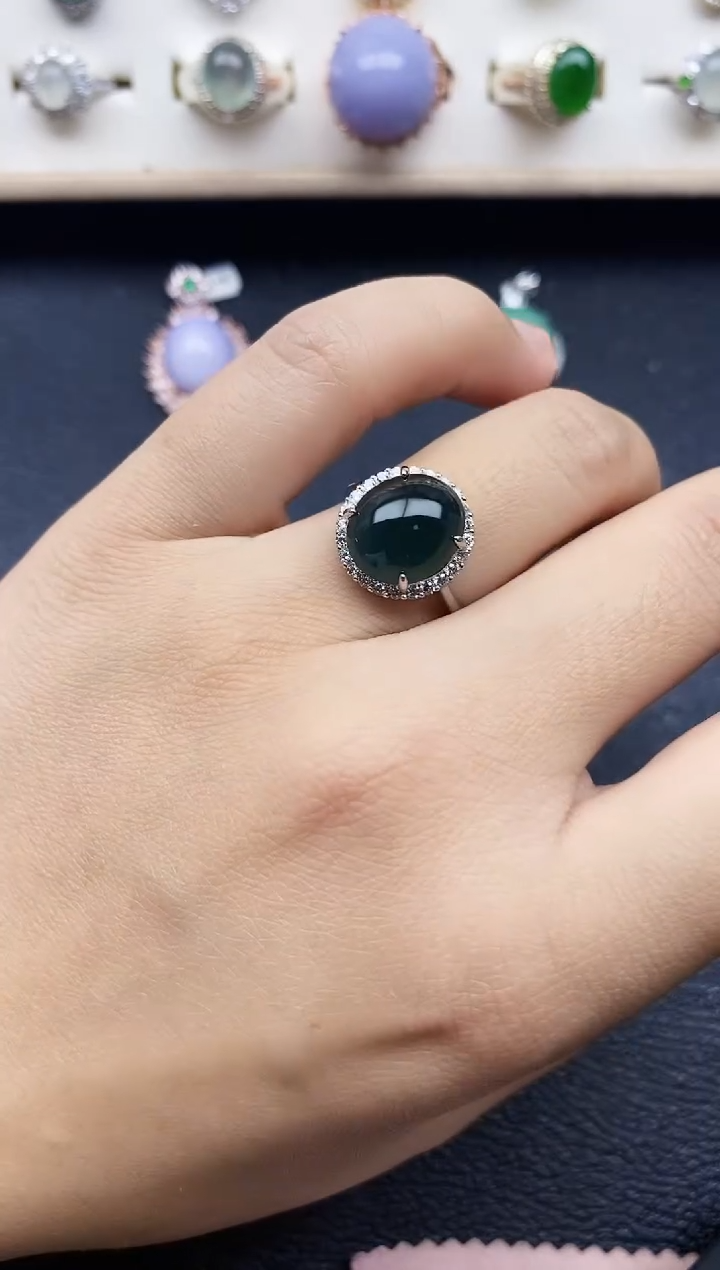 【闪购商品】翡翠戒指银S925镶嵌11111