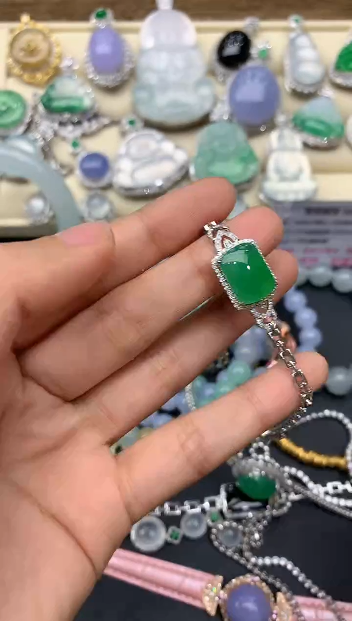 【闪购商品】翡翠手链18K金镶嵌301-中国好珍宝