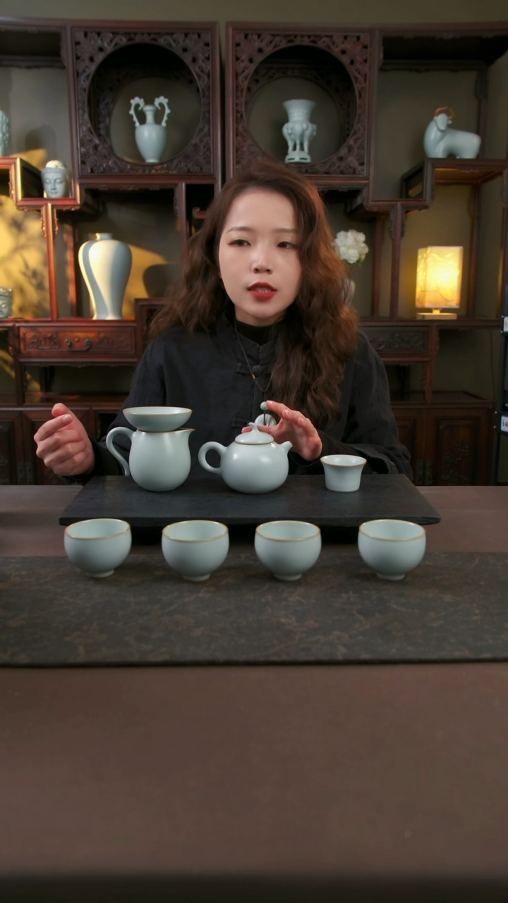 【闪购商品】杯沐春凝香七件套1；不开片工艺