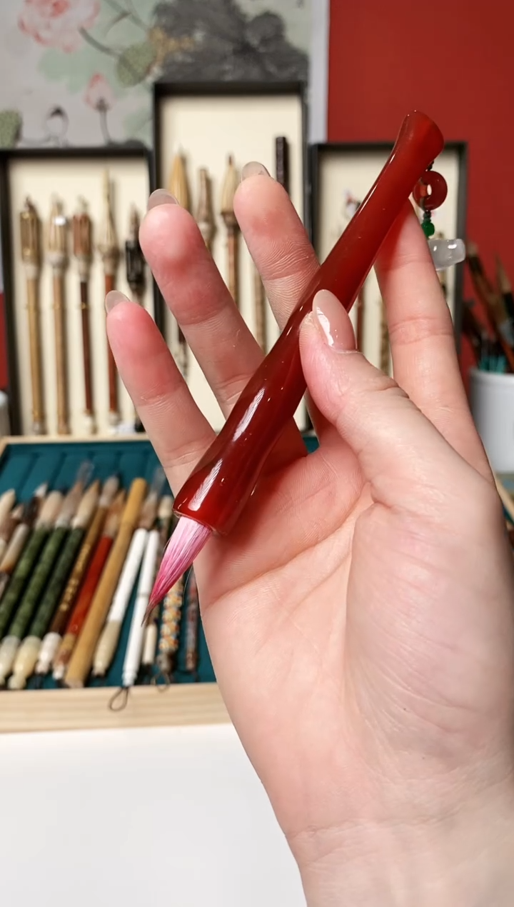 孤品毛笔支持清水试笔 蘸墨不退