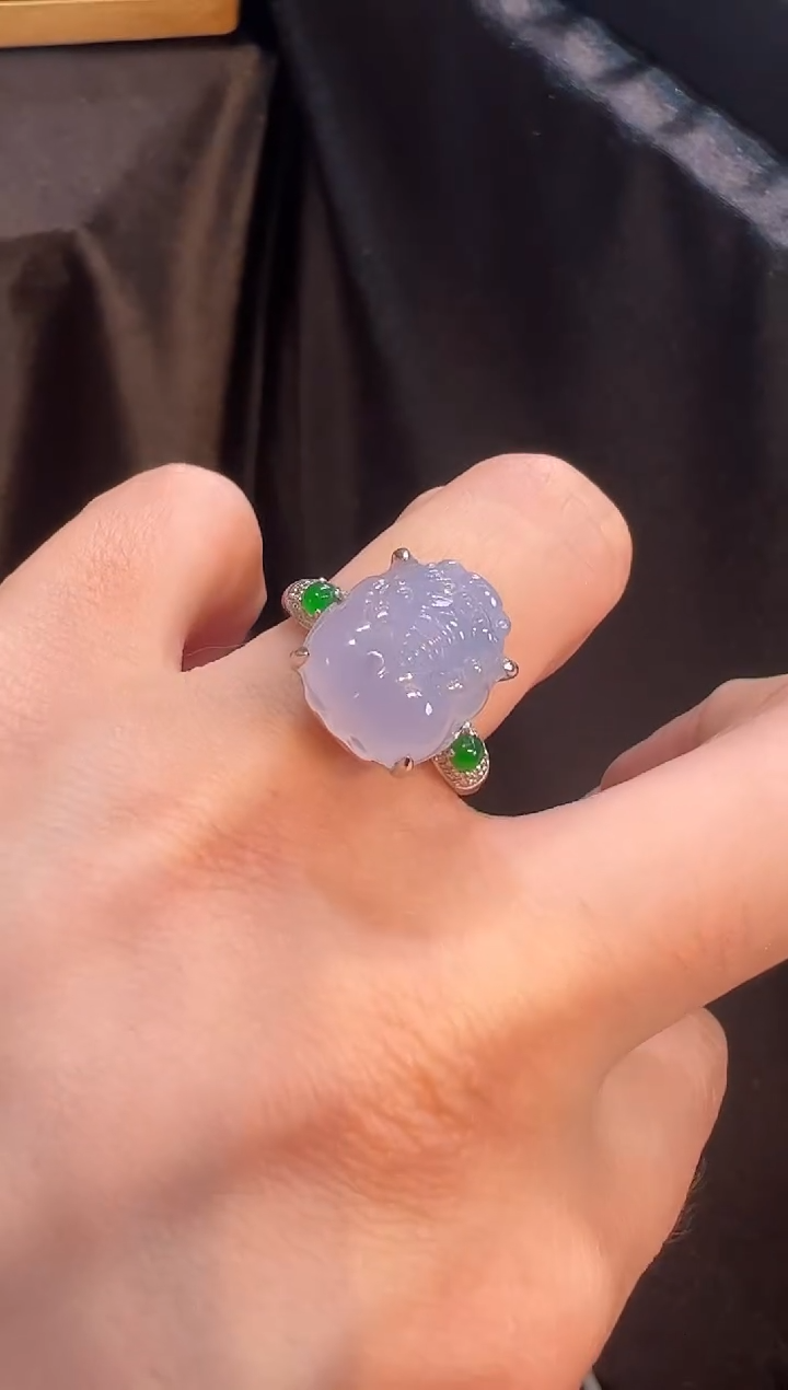 【闪购商品】翡翠戒指18K金镶嵌戒指