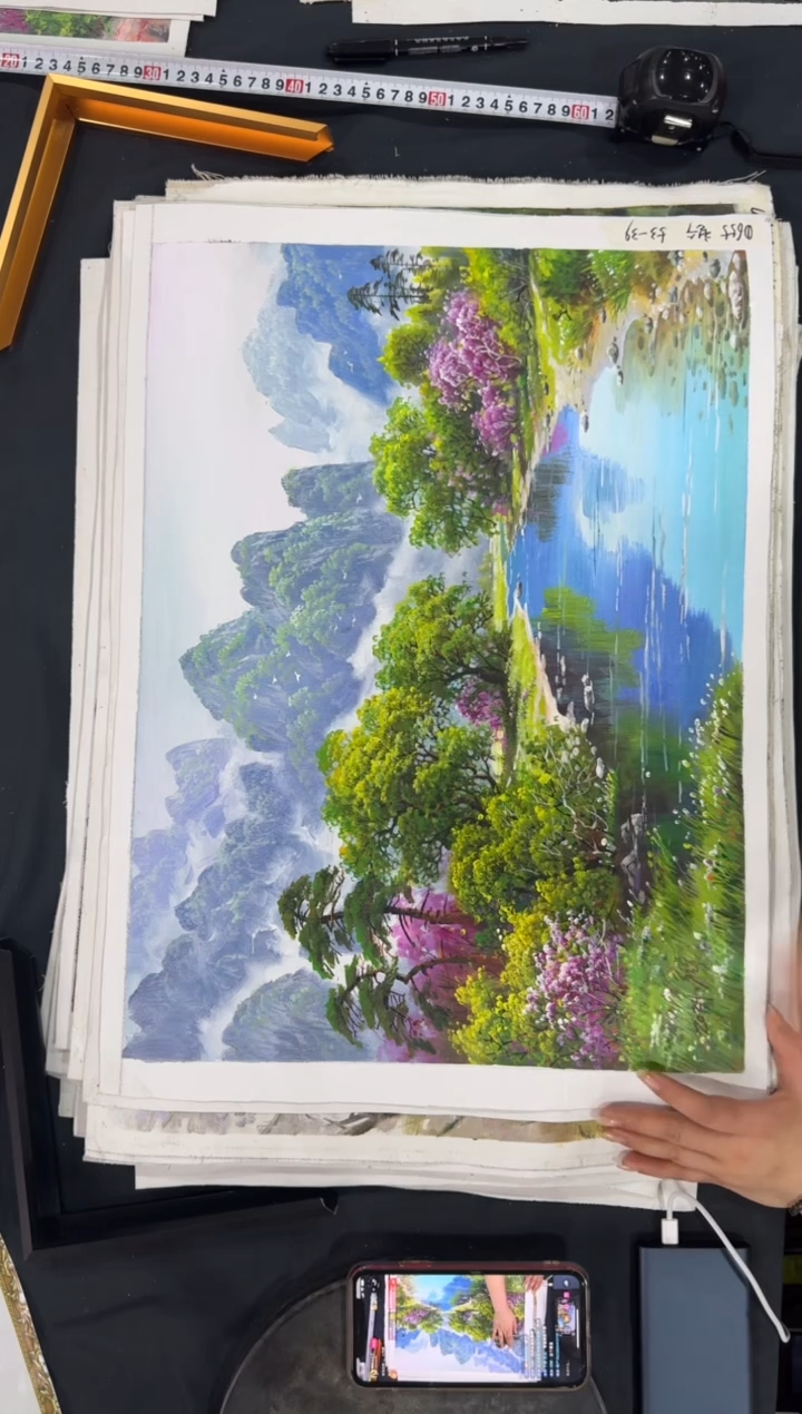 油画【新品含装裱】朝鲜画家原创手绘油画作品