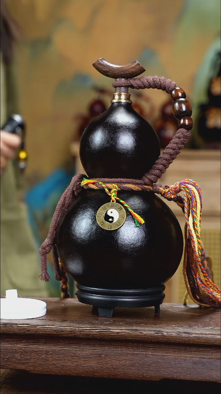 （078）简约藏绳款天然酒葫芦-（一葫一拍）