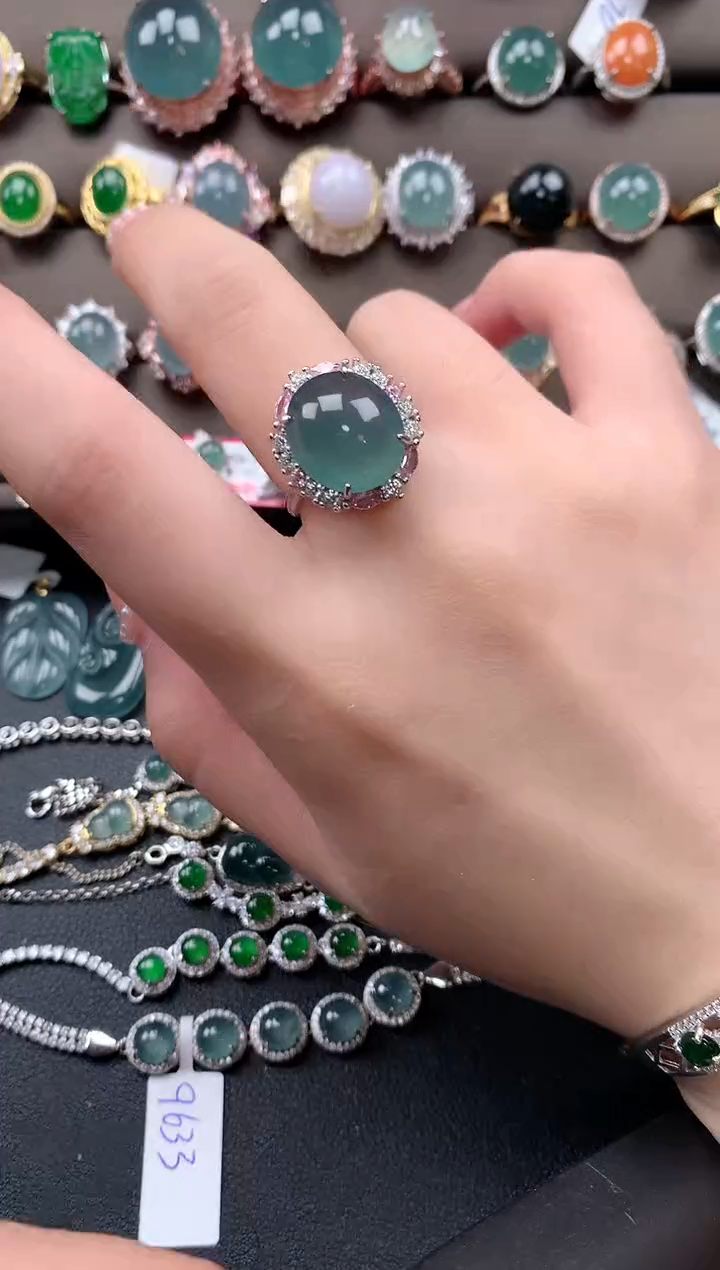 【闪购商品】翡翠戒指银S925镶嵌5214