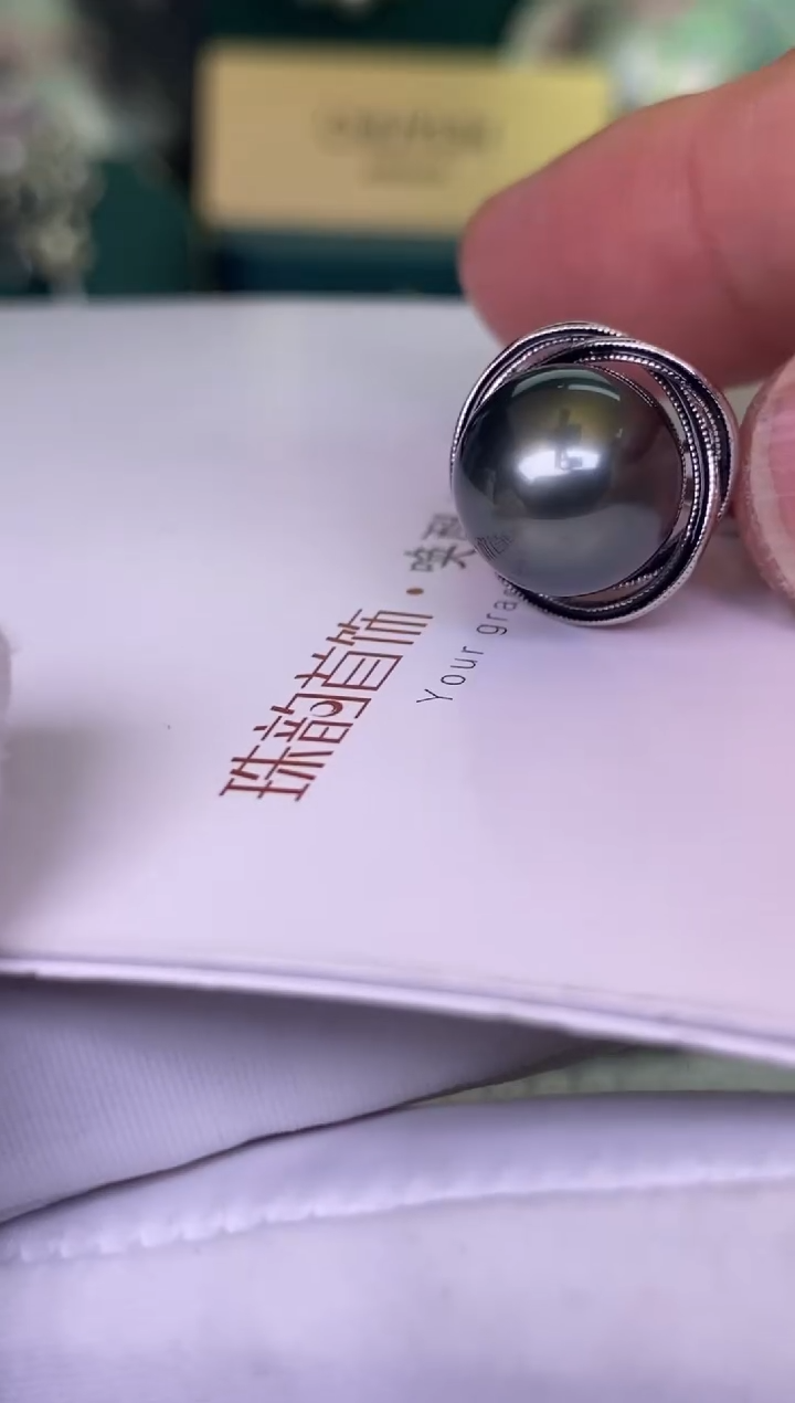 海水珍珠银S925镶嵌戒指1