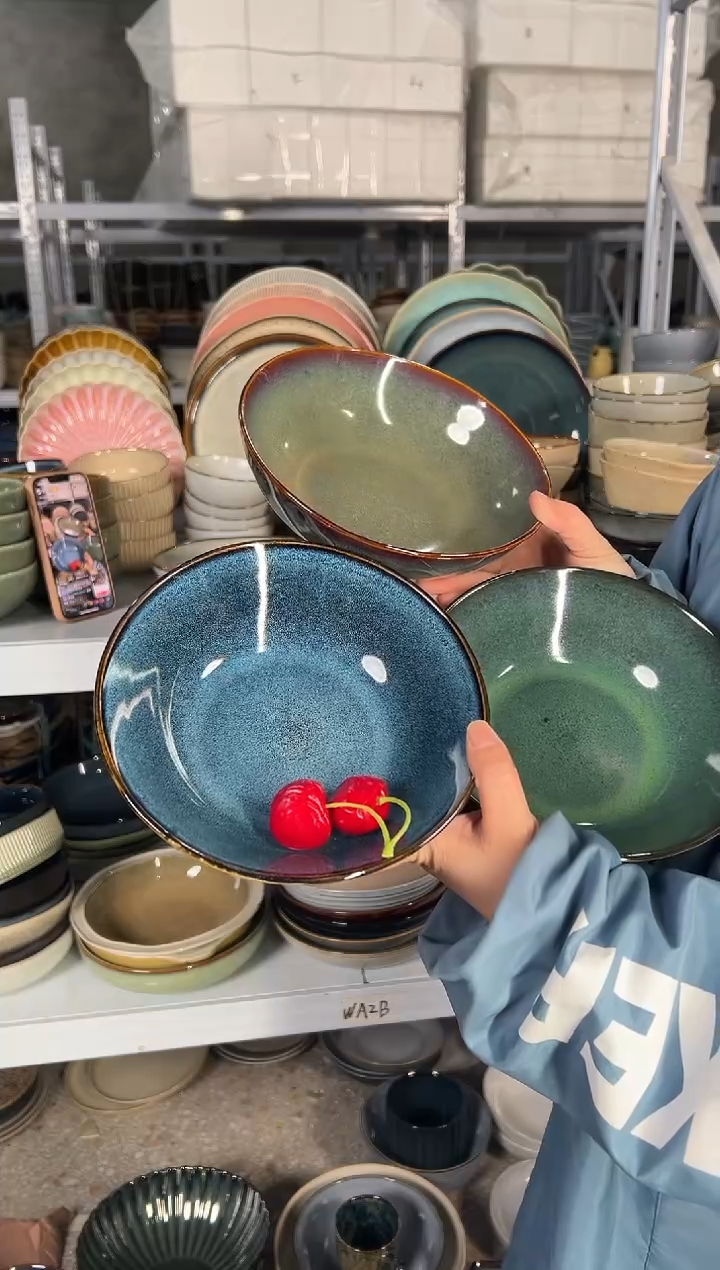 陶瓷外贸尾货瑕疵满20包邮X3菜碗组合