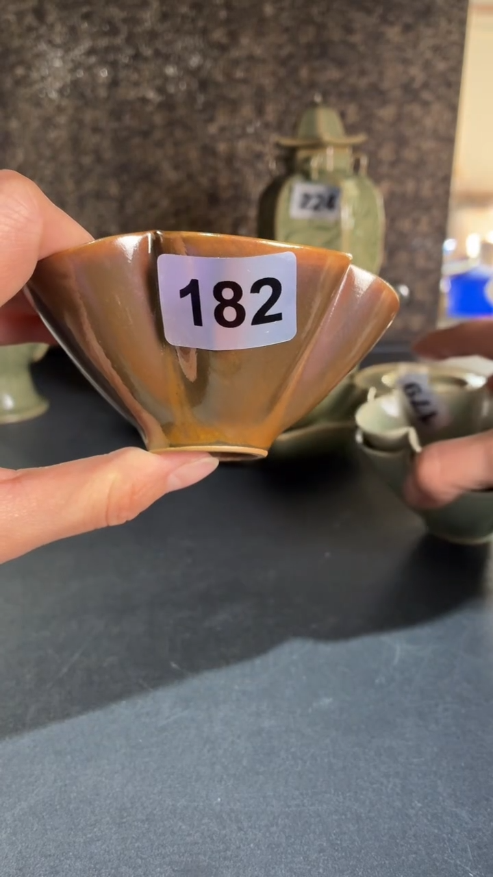 耀州窑仰山紫金花口盏182