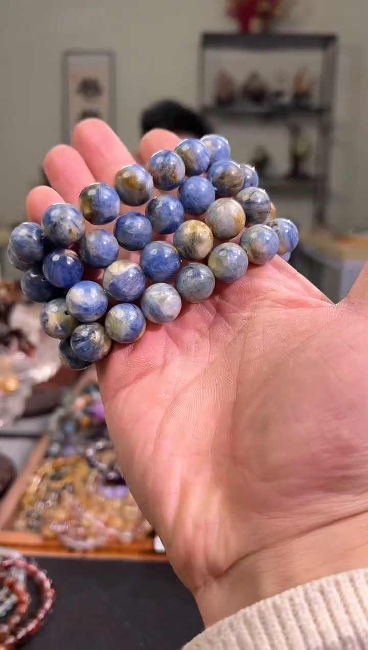 【闪购商品】蓝晶石手串未镶嵌14mm蓝晶石手串（多样性发其一）