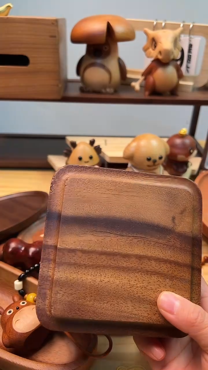 木质12*12方钵（底部裂痕）
