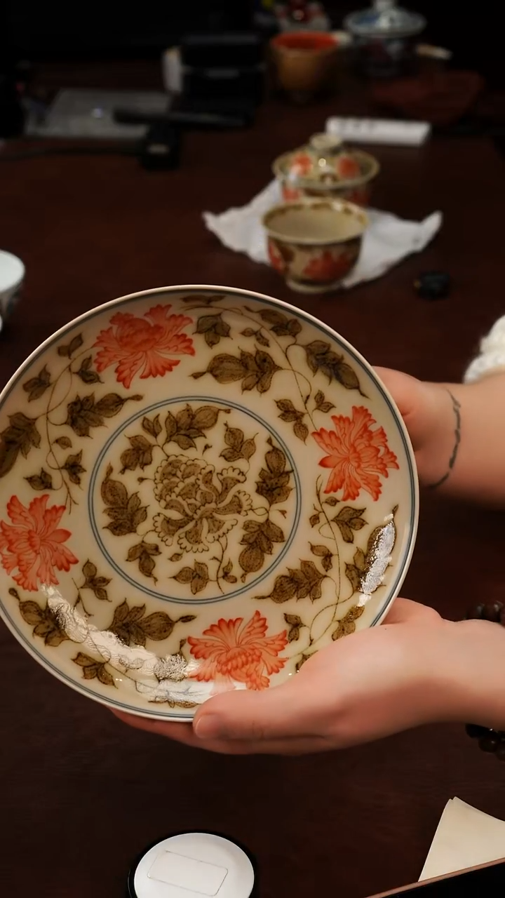 摆件陶景德镇瓷器，明成化青花瓷手绘茶具~