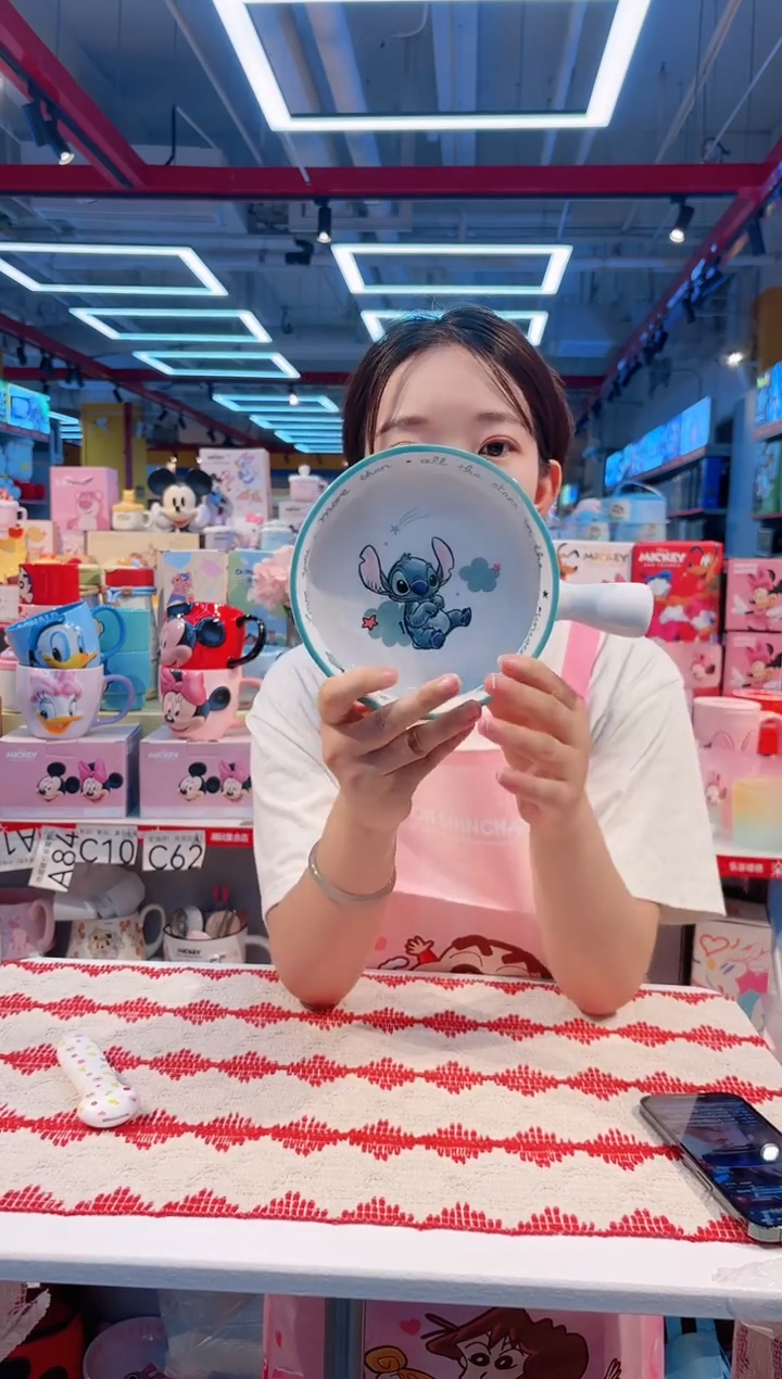 迪士尼6英寸史迪仔泡面手柄碗