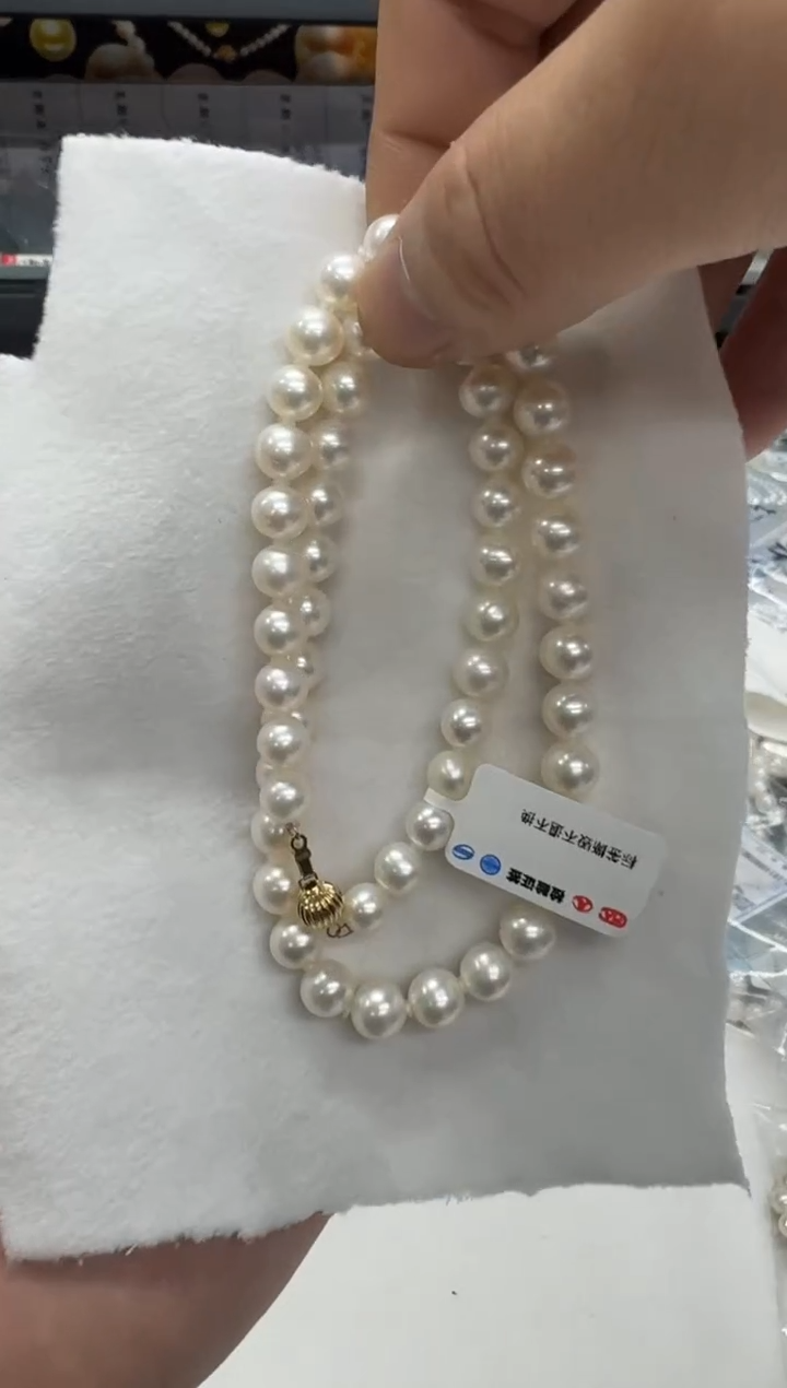 【闪购商品】淡水珍珠项链14K金镶嵌8-9mm