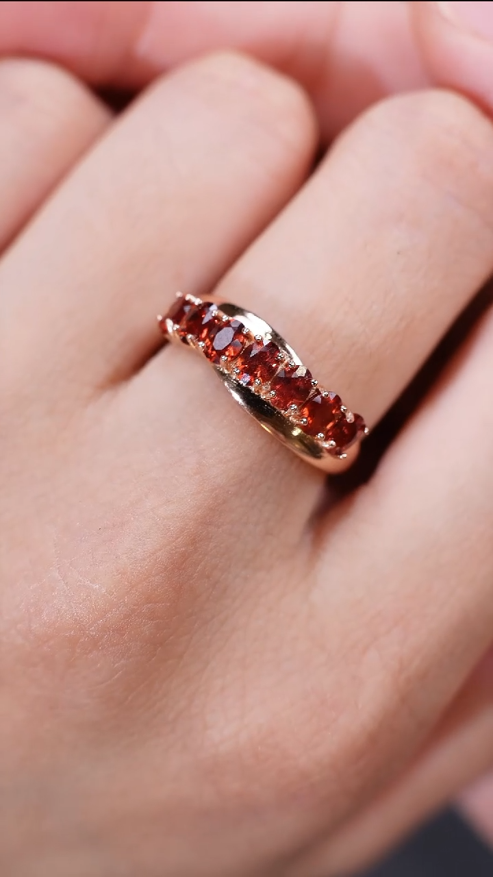 石榴石手饰银S925镶嵌手饰