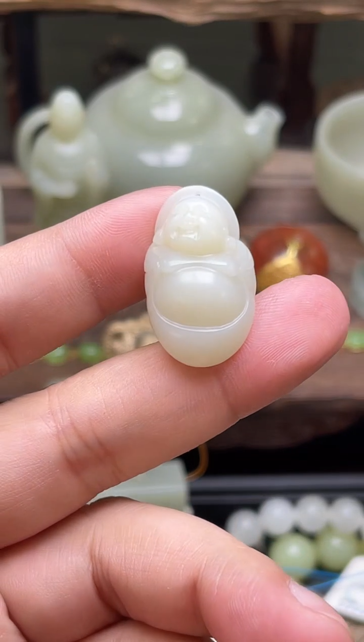 【闪购商品】和田玉未镶嵌吊坠新疆米达 佛公 4