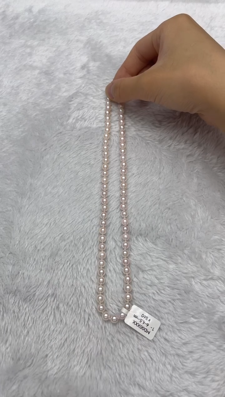 海水珍珠银S925镶嵌项链AK6-6.5mm（多样性发一）