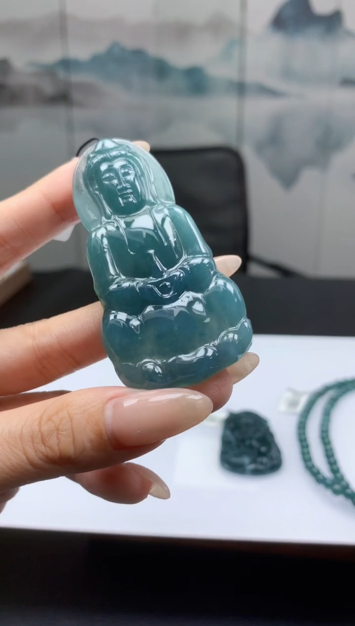 【闪购商品】定制翡翠未镶嵌005ee-毛货观音39