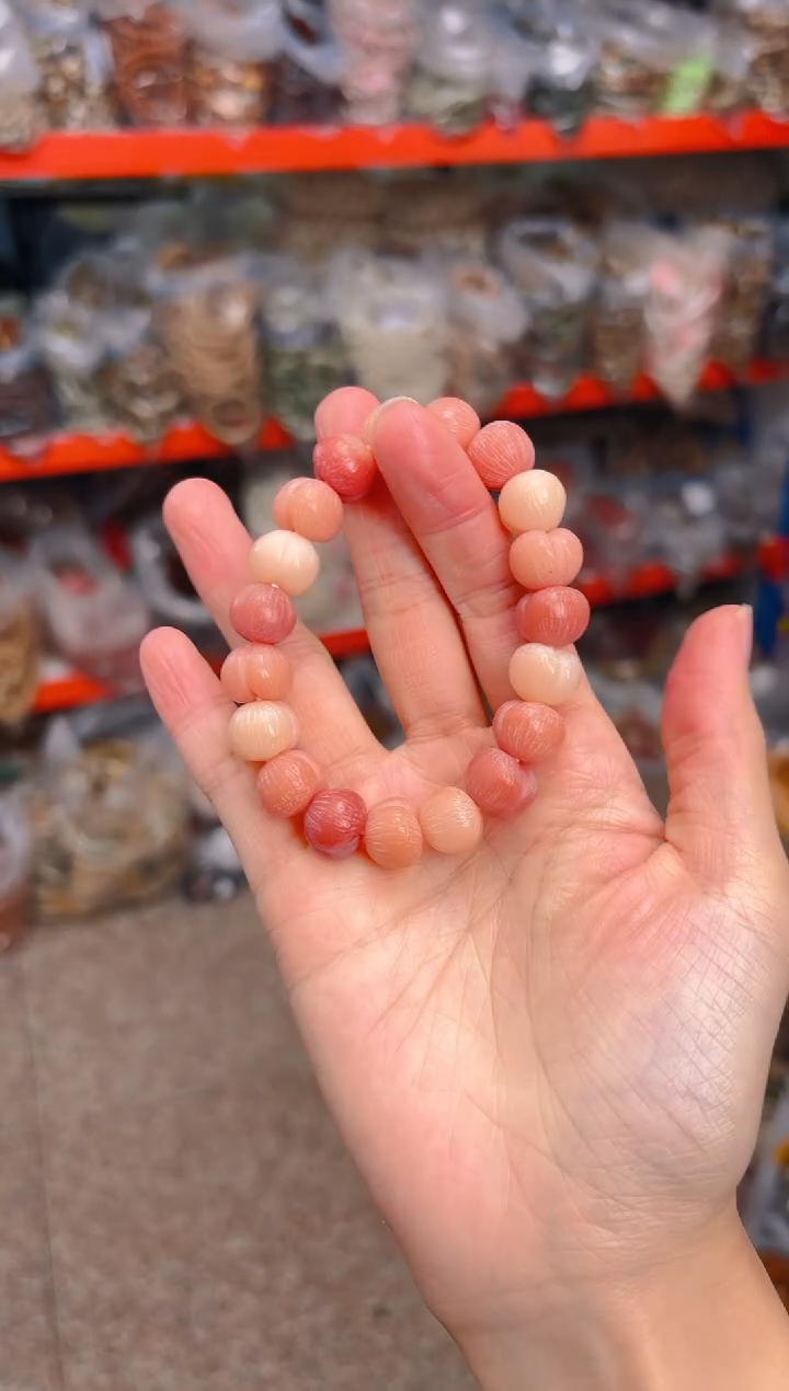 吊坠菩提根/象牙果粉色屁桃单圈