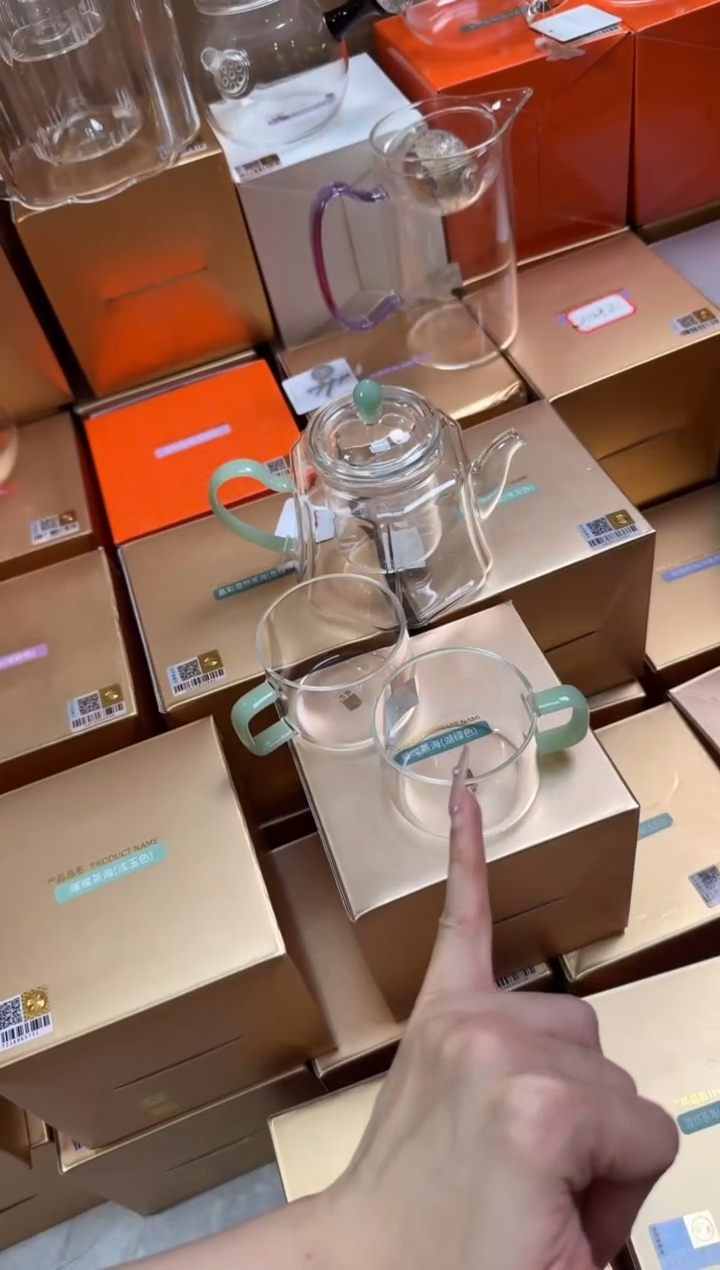 @@福荣六方壶浅玉色+佰享杯浅玉色两只