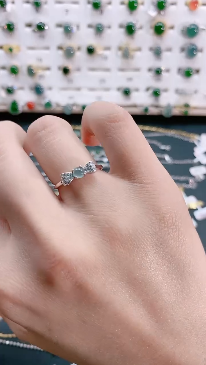 【闪购商品】翡翠戒指银S925镶嵌天然翡翠