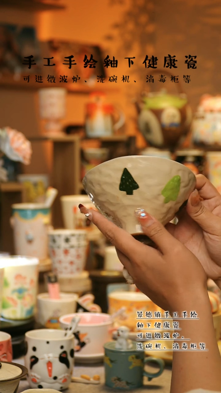 【闪购商品】杯景德镇高温釉下彩陶瓷&A760