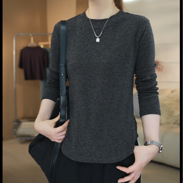 SHUOBAI/说白【仿羊绒-长袖】978# 圆领-长袖 遮肉修身显瘦时尚打底