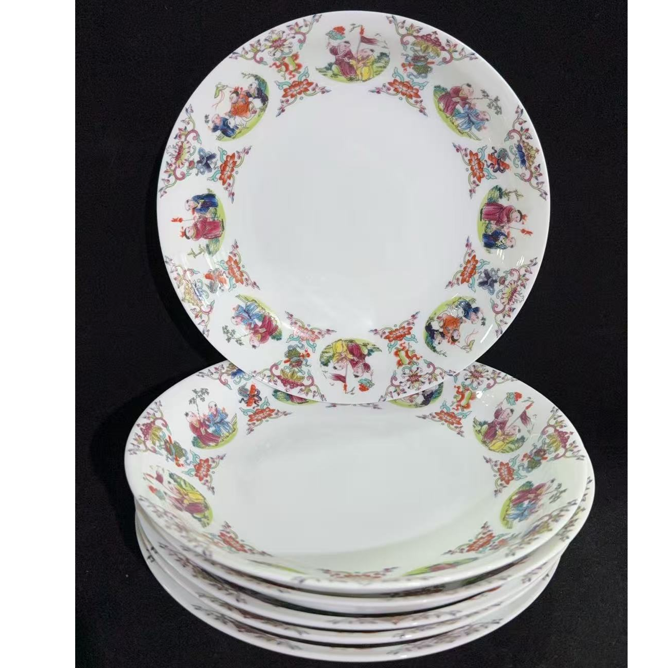 B531景德镇制八英寸21厘米陶瓷盘子六件