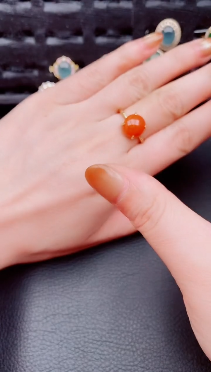 【闪购商品】翡翠戒指银S925镶嵌天然a货翡翠981