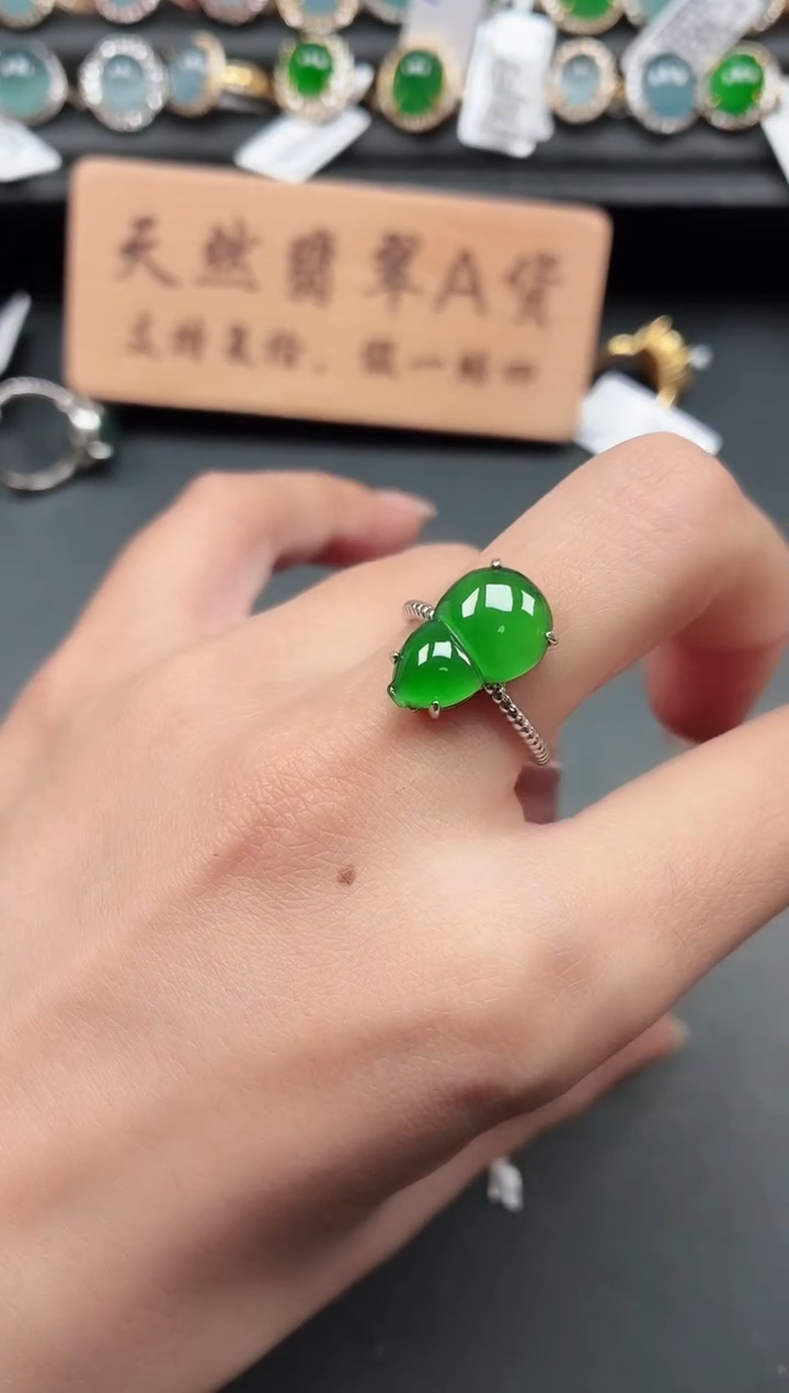 银S925镶嵌戒指翡翠11111