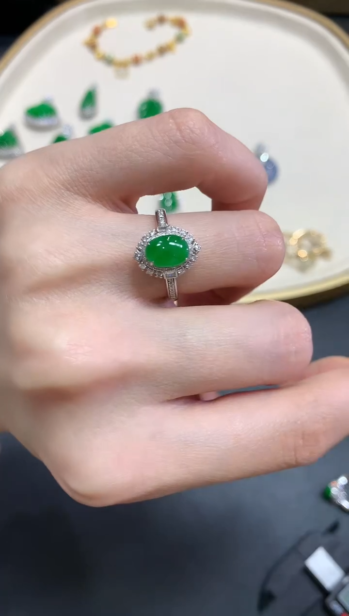 【闪购商品】翡翠戒指18K金镶嵌AA06|5980