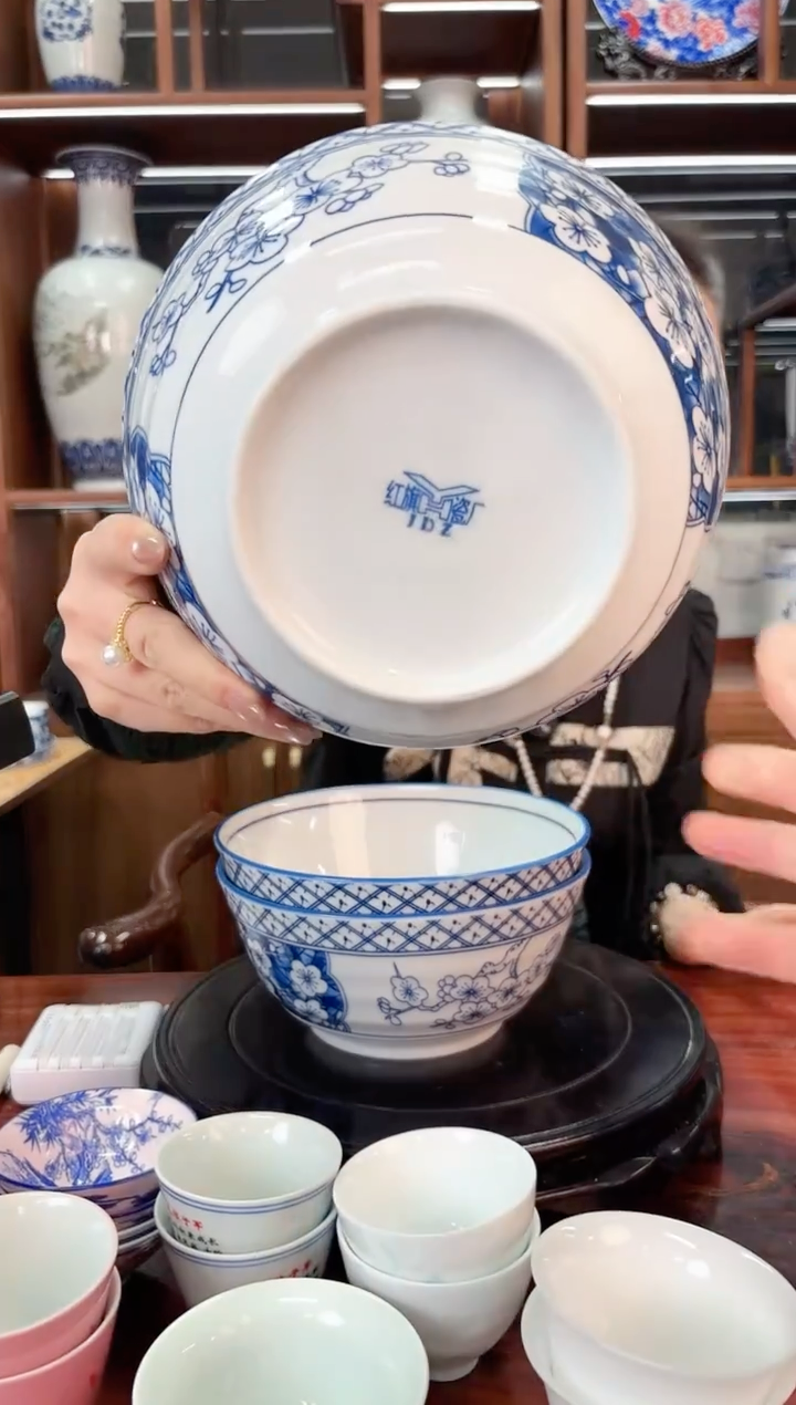 A79景德镇青花瓷6寸大面碗