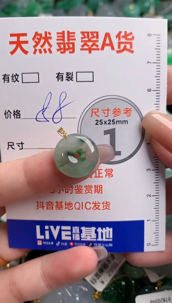 翡翠18K金镶嵌颈饰23000238