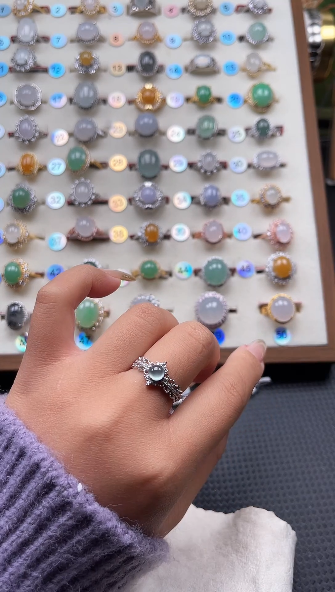 【闪购商品】翡翠戒指银S925镶嵌天然A货翡翠戒指