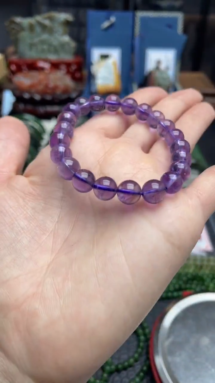 未镶嵌手链水晶紫水晶手链8.6mm