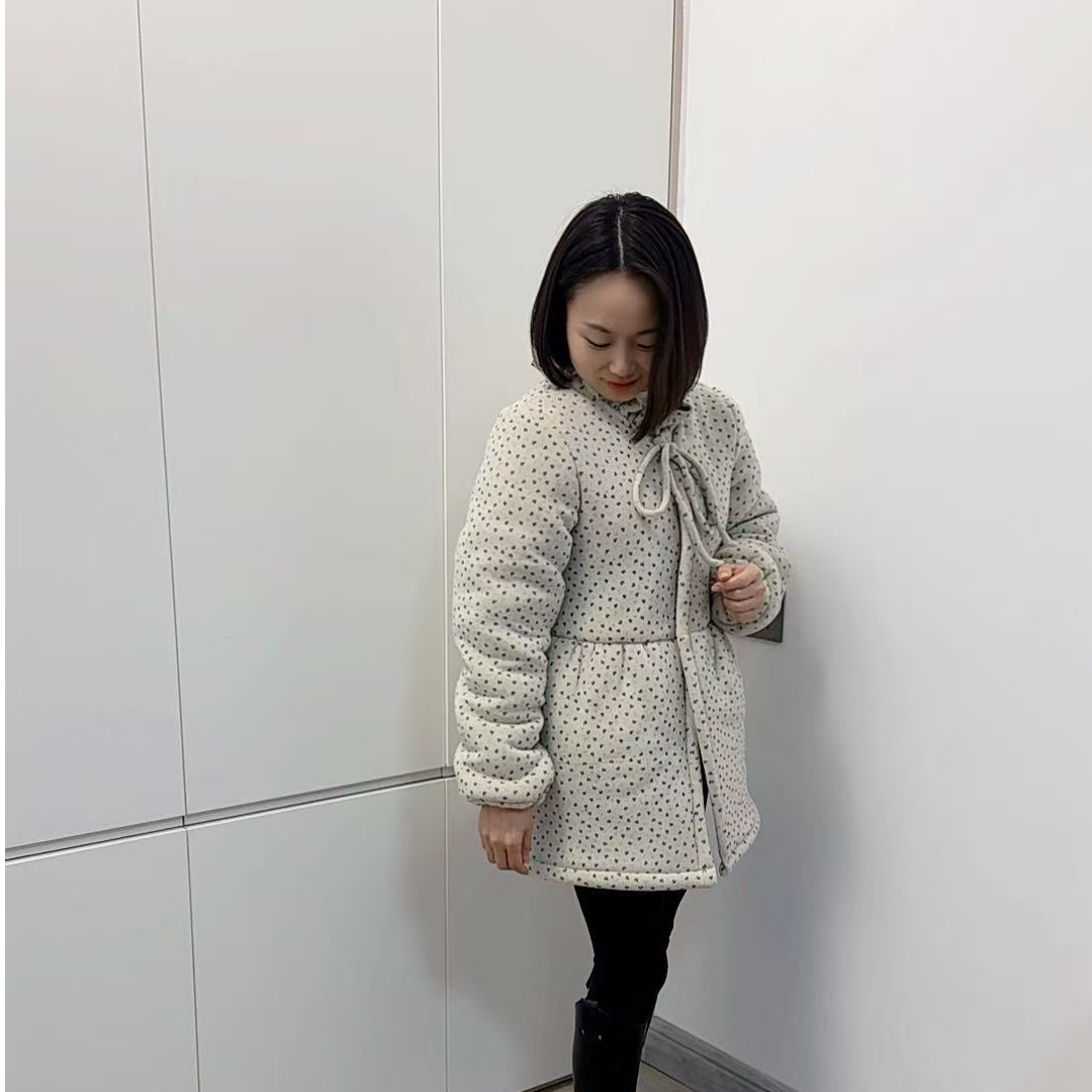 冬季加厚短款围裙罩衣防污棉服棉袄加棉女装居家穿无帽妈妈装干活