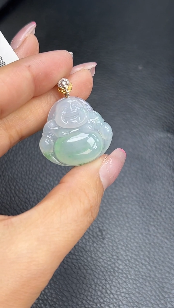 【闪购商品】翡翠颈饰18K金镶嵌佛公