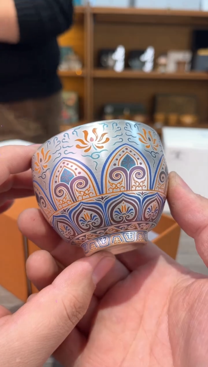 【闪购商品】银山社太阳花银杯茶具