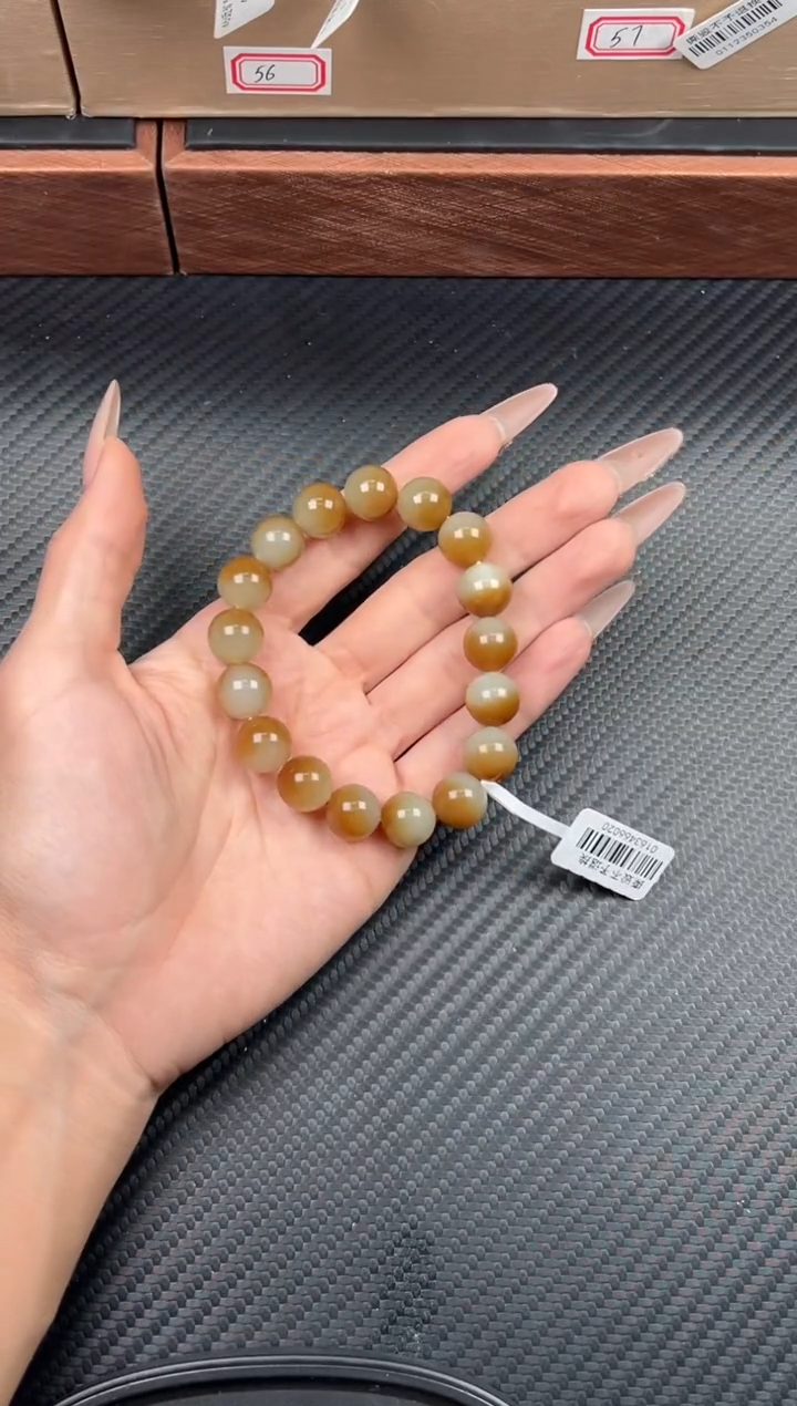 未镶嵌手串和田玉若羌微色差卡12