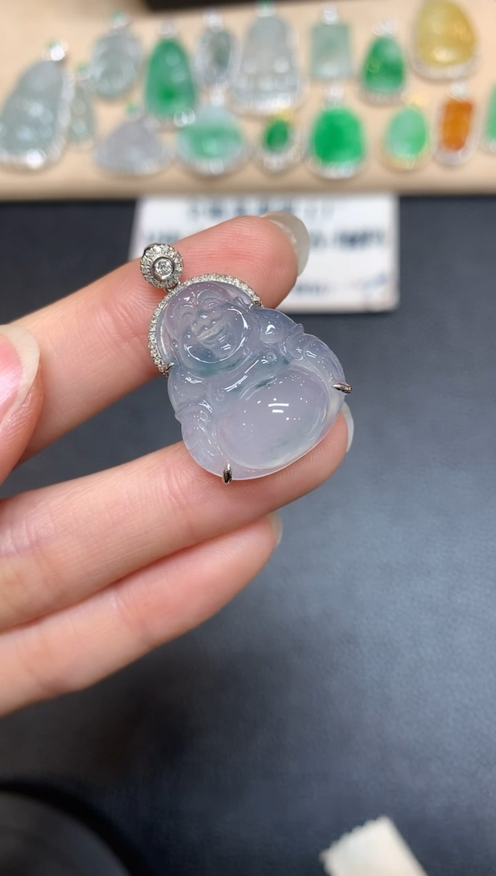 【闪购商品】翡翠颈饰18K金镶嵌佛公【无服务费